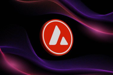 Dijital arkaplanda çığ-avax sanal para birimi görüntüsü. 3d illüstrasyon.