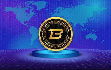 dijital arkaplandaki sanal para birimi resimlerini patlat. 3d illüstrasyon.