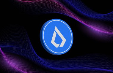dijital arkaplanda lisk-lsk sanal para birimi resmi. 3d illüstrasyon.