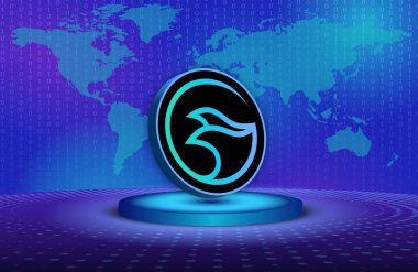 Manta network-manta para şifreli para birimi resmi dijital arkaplanda. 3d illüstrasyon.