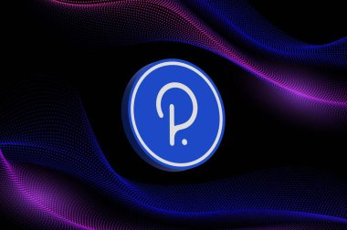 Dijital arkaplanda polkadot-nokta şifreleme resimleri. 3d illüstrasyon.