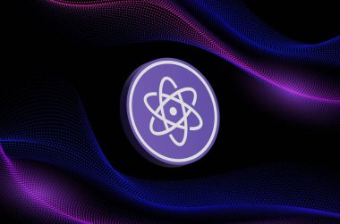 Dijital arkaplanda proton-xpr kripto para birimi resimleri. 3d illüstrasyon.