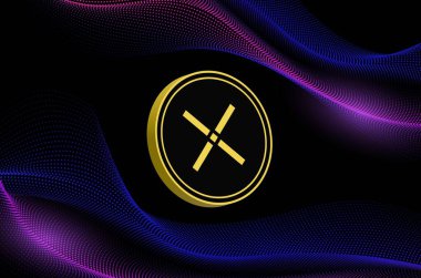 Pundi x-pundix şifreleme resimleri dijital arkaplanda. 3d illüstrasyon.