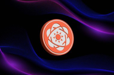 Dijital arkaplanda solar-sxp sanal para birimi resimleri. 3d illüstrasyon.