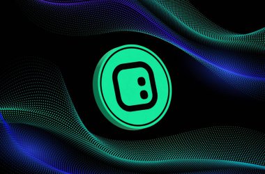 Dijital arkaplanda uzay kimlik kodlu şifreli para birimi logoları. 3d illüstrasyon.