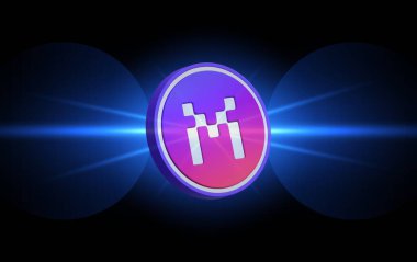 Dijital arkaplanda mxc şifreleme resimleri. 3d illüstrasyon.