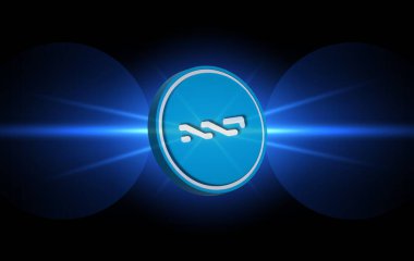 nxt şifreli para birimi resimleri dijital arkaplanda. 3d illüstrasyon.