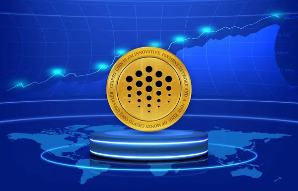 stock image Images of ocean network-ocean cryptocurrency on digital background. 3d illustrations.