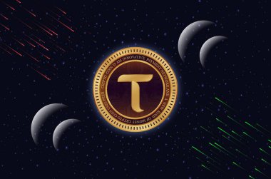 Bitttensor-tao kripto para birimi resimleri. 3 boyutlu illüstrasyon. dijital paralar.