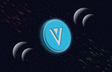 dijital arkaplanda verge-xvg sanal para birimi resmi. 3d illüstrasyon.