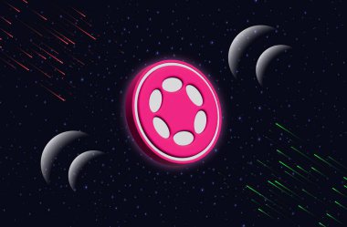 Dijital arkaplanda polkadot-nokta şifreleme resimleri. 3d illüstrasyon.