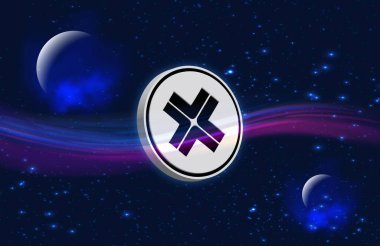 Dijital arkaplanda Axelar-axl sanal para birimi resimleri. 3d illüstrasyon.