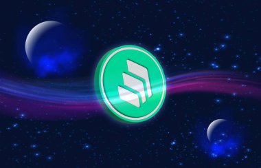 Dijital arkaplanda bileşik şifreli para birimi görüntüleri. 3d illüstrasyon.