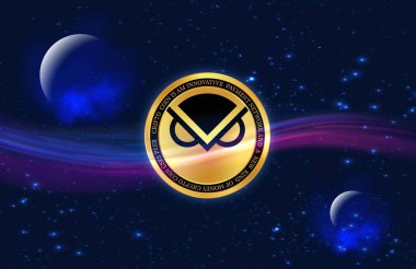 gnosis-gno cryptocurrency images on digital background. 3d illustrations. clipart