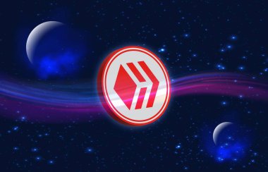Dijital arkaplanda kripto para birimi görüntülerini göster. 3d illüstrasyon.