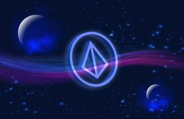 Dijital arkaplanda Loopring-lrc şifreli para birimi logoları. 3d illüstrasyon.