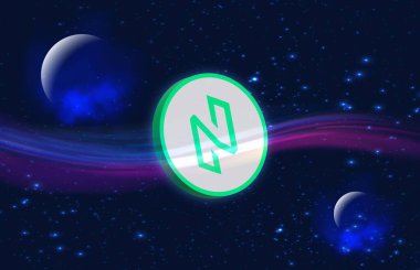 Dijital arkaplandaki Nuls logosunun görüntüleri. 3d illüstrasyon.