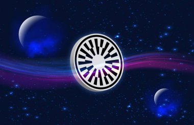 Dijital arkaplanda manto ağ-mnt şifreleme logosu çizimleri. 3B çizimler.