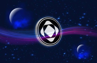 Dijital arkaplanda sanal para birimi görüntüleri. 3d illüstrasyon