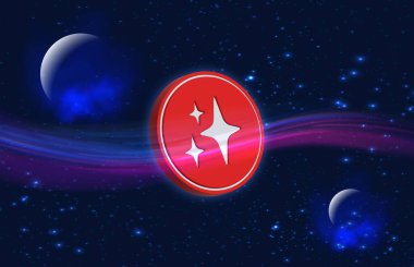 Hazine büyüsü sanal para biriminin dijital arkaplan görüntüsü. 3d çizimler.
