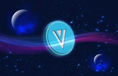 dijital arkaplanda verge-xvg sanal para birimi resmi. 3d illüstrasyon.