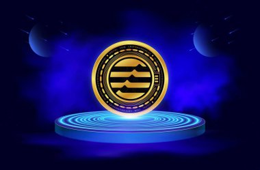 dijital arkaplanda aptos-apt şifreleme resimleri. 3d illüstrasyon.