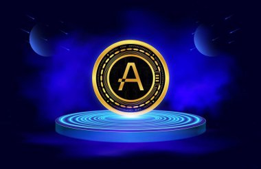 Dijital arkaplanda aleo sanal para birimi resimleri. 3d illüstrasyon