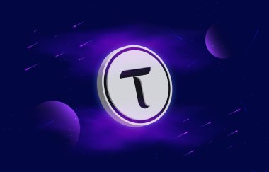 Bitttensor-tao kripto para birimi resimleri. 3 boyutlu illüstrasyon. dijital paralar.