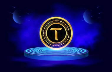 Bitttensor-tao kripto para birimi resimleri. 3 boyutlu illüstrasyon. dijital paralar.