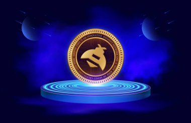 dijital arkaplanda hivemapper-honey şifreleme logo resimleri. 3d illüstrasyon.