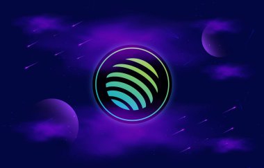 Jupiter-jup sanal para biriminin dijital arkaplan resmi. 3d çizimler.