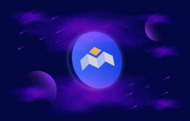 Dijital arkaplanda mbox sanal para birimi resimleri. 3d illüstrasyon