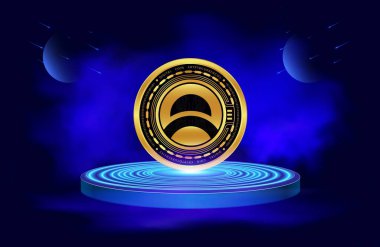 Dijital arkaplanda Dalarnia-dar sanal para birimi görüntüsü var. 3d illüstrasyon.