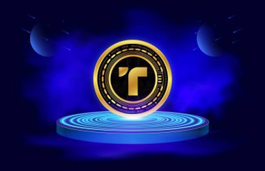 Dijital arkaplanda gerçek usd-tusd sanal para birimi resimleri. 3d illüstrasyon.