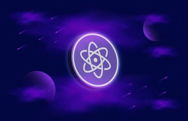 Dijital arkaplanda proton-xpr kripto para birimi resimleri. 3d illüstrasyon.