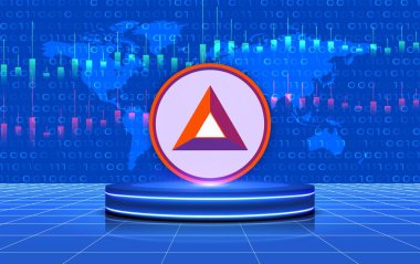 Temel dikkat-yarasa ikonu sanal para birimi görüntüsüdür. 3d çizimler