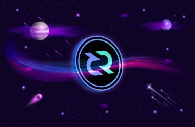 Dijital arkaplanda dekont-dcr sanal para birimi resmi. 3B çizimler.