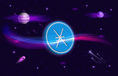 Dijital arka planda nano-xno sanal para birimi görüntüleri. 3d illüstrasyon.