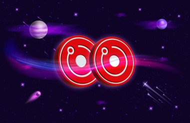 Dijital arkaplanda token-rndr kripto para birimi resimleri oluştur. 3d illüstrasyon.