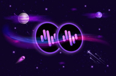 Dijital arkaplanda zignaly-zig sanal para birimi resimleri. 3d illüstrasyon.