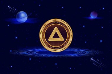 Arpa madeni para biriminin dijital bir arka plandaki görüntüsü. 3d illüstrasyon.