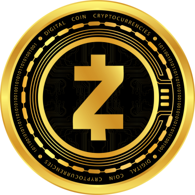 Soyut arka planda zcash-zec kripto para birimi logosu. 3d illüstrasyon.