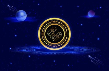 Dijital arkaplanda ether.fi-ethfi kripto para birimi logosu resimleri. 3d illüstrasyon.