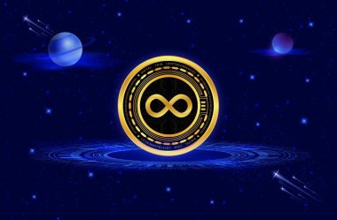 Dijital arkaplanda internet bilgisayar-icp şifreli para birimi resimleri. 3d illüstrasyon.