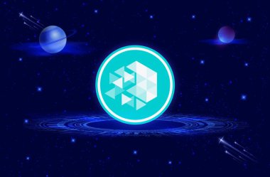 iotex-iotx dijital arkaplanda sanal para birimi resimleri. 3d illüstrasyon.