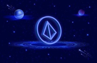 Dijital arkaplanda Loopring-lrc şifreli para birimi logoları. 3d illüstrasyon.