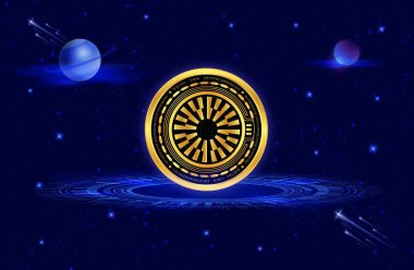 Mantla network-mantla para şifreli para birimi resmi dijital arkaplanda. 3d illüstrasyon.