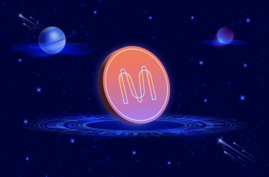 Dijital bir arka planda mina coin sanal para birimi görüntüsü. 3d illüstrasyon.