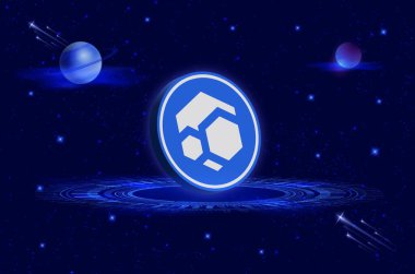 Sanal para birimi görüntüsünü dijital arkaplanda akıt. 3d illüstrasyon.