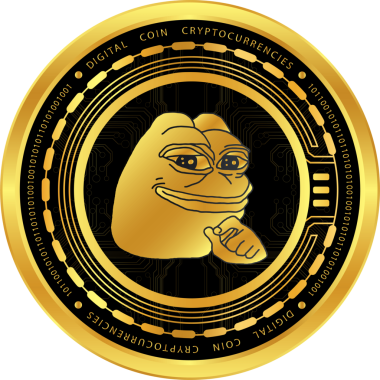 Soyut arkaplanda pepto kripto para birimi logosu çizimleri. 3d illüstrasyon.